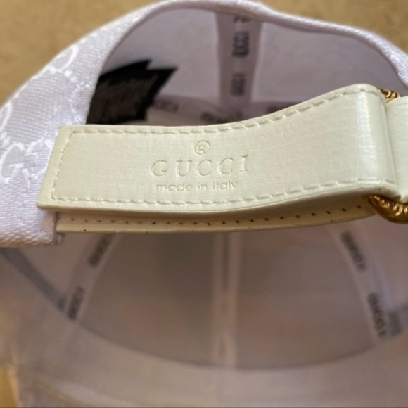 Gucci White Logo Pattern Ball Cap Hat
